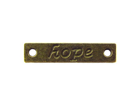 Blaszka hope / łącznik /  25x5x1mm / antyczny brąz / 6szt