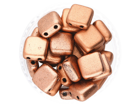 CZECHMATES™ / Tile Bead / 6mm / Matte Metallic / Copper / 30szt