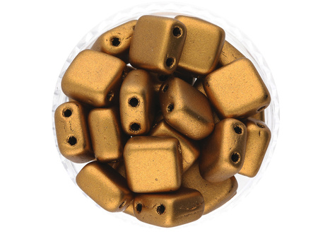 CZECHMATES™ / Tile Bead / 6mm / Matte Metallic / Goldenrod / 30szt