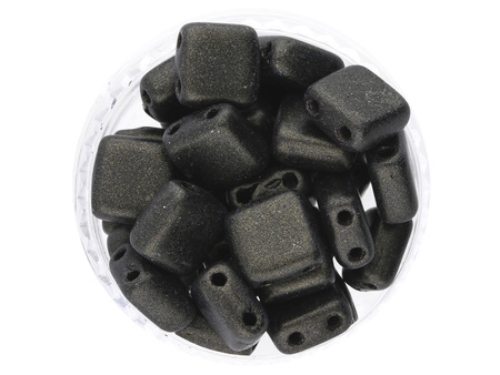 CZECHMATES™ / Tile Bead / 6mm / Metallic Suede / Dark Green / 30szt