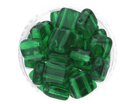 CZECHMATES™ / Tile Bead / 6mm / Tranasparent / Green Emerald / 30szt