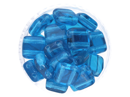 CZECHMATES™ / Tile Bead / 6mm / Transparent / Teal / 30szt