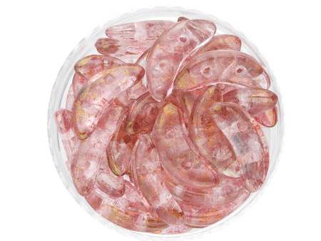 CZECHMATES™ / koraliki szklane / Crescent / 3/10mm / Luster-Transparent / Topaz/Pink /  5g