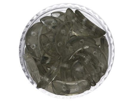 CZECHMATES™ / koraliki szklane / Crescent / 3/10mm / Transparent / Black Diamond / 5g