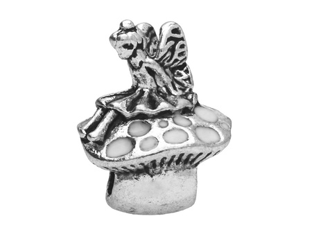 Calineczka / przekładka / 10x13x10mm / srebrny, biały / otwór 4.5mm / 1szt