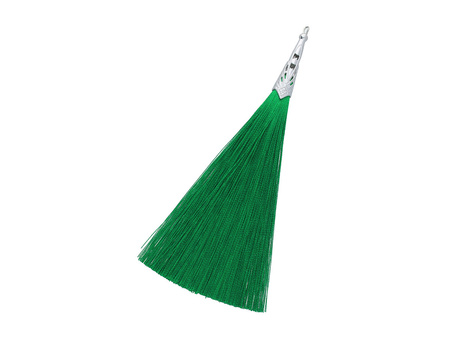 Chwost z nici wiskozowych / z srebrną czapeczką / 130mm / zielony / 1szt