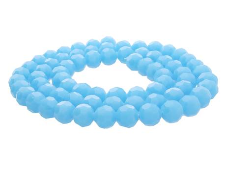 CrystaLove™ / kryształki szklane / ball / 10mm / mleczny niebieski / lustrzany / 65szt