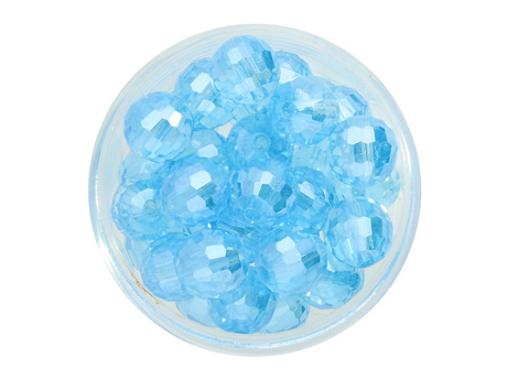 CrystaLove™ / kryształki szklane / ball / 8mm / błękitny / transparentny / 70szt