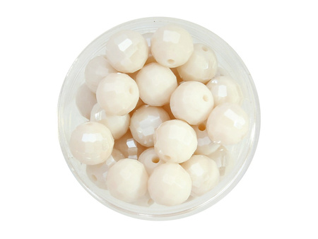 CrystaLove™ / kryształki szklane / ball / 8mm / kremowy / opalizujący / 70szt