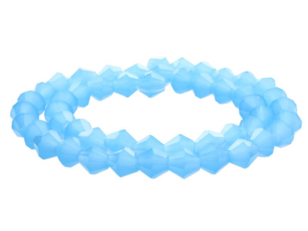 CrystaLove™ / kryształki szklane / bicone / 3mm / mleczny niebieski / lustrzany / 148szt