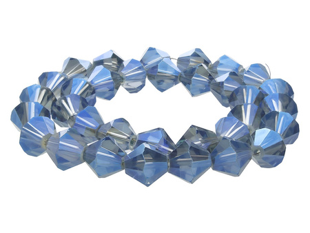 CrystaLove™ / kryształki szklane/ bicone/ 3mm/ popielatoniebieski / transparentny, lustrzany /148szt