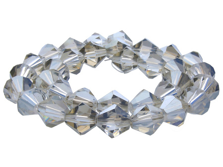 CrystaLove™ / kryształki szklane / bicone / 4mm / popielaty / transparentny / 110szt