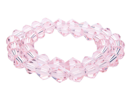 CrystaLove™ / kryształki szklane / bicone / 8mm / ciemny różowy / transparentny / 40szt