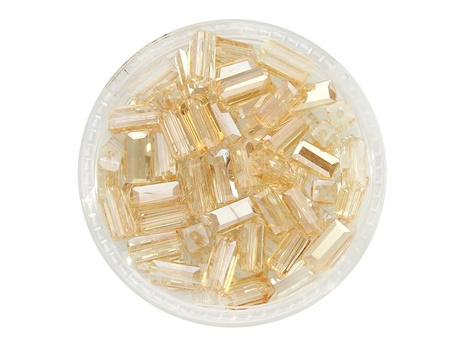 CrystaLove™ / kryształki szklane / cuboid / 7x3mm / herbaciany / transparentny / 80szt