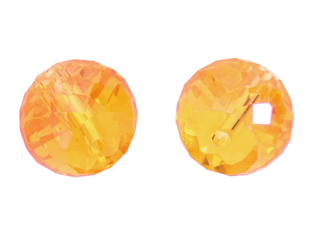 CrystaLove™ / kryształki szklane / drum / 8x10mm / pomarańczowy / transparentny / 6szt