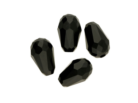 CrystaLove™ / kryształki szklane / kropla / 12x8mm / Black / 4szt