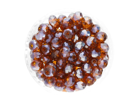 CrystaLove™ / kryształki szklane / rondelle / 2x3mm / brązowy / transparentny / opalizujący / 150szt