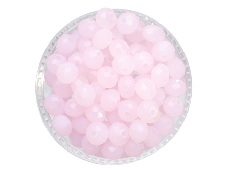 CrystaLove™ / kryształki szklane / rondelle/ 2x3mm / mleczny różowy / lustrzany / 150szt