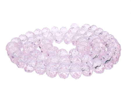 CrystaLove™ / kryształki szklane / rondelle / 2x3mm / różany / transparentny / 150szt
