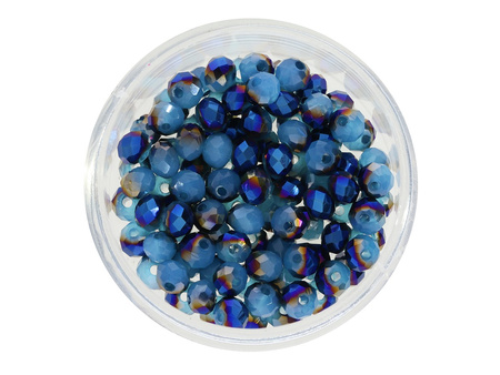 CrystaLove™ / kryształki szklane / rondelle / 3x4mm / granatowo-niebieski / lustrzany / 147szt