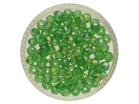 CrystaLove™ / kryształki szklane / rondelle / 5x6mm / zielony AB / 84szt