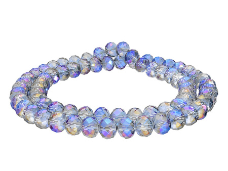 CrystaLove™ / kryształki szklane / rondelle / 6x8mm / popielaty /transparentny / opalizujący / 72szt