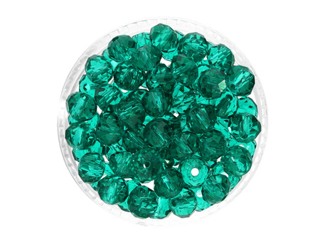 CrystaLove™ / kryształki szklane / rondelle / 6x8mm / szmaragdowy / transparentny / 72szt