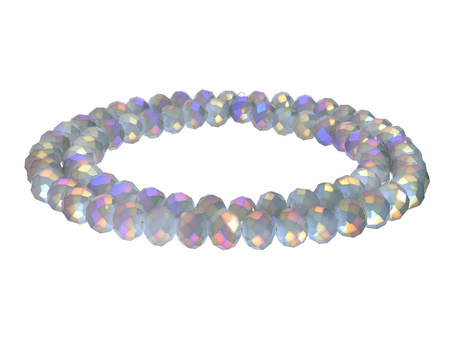 CrystaLove™ / kryształki szklane / rondelle / 8x10mm / szary / opalizujący / 70szt