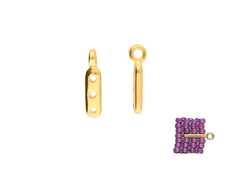 Cymbal™ / końcówki do TOHO / metal / 13x3x3mm / złoty / 2szt