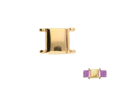Cymbal™ / zapięcie magnetyczne do Tile Bead i TOHO / metal / 9x13mm / rose gold / 1szt