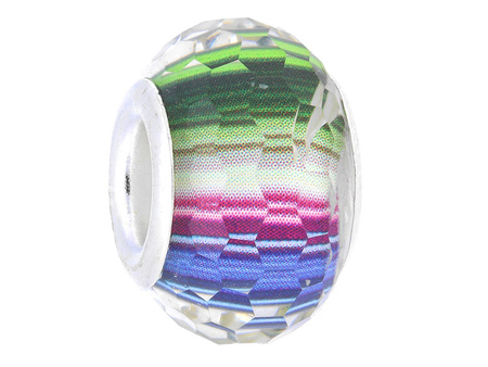 Decolores™ / przekładka / fasetowana /akryl / 9x13x13mm / Painted /paski / multikolor / ot.5mm /1szt