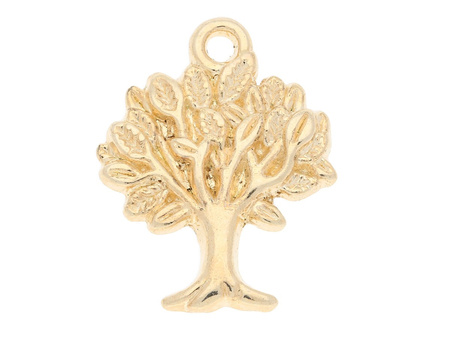Drzewo / zawieszka charms / 21.5x17x2mm / KC Gold / 4szt