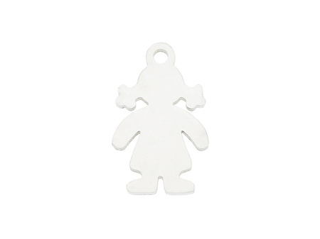 Dziewczynka / zawieszka / stal chirurgiczna / 15x10x1mm / srebrny / 1szt