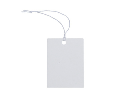 Etykiety do biżuterii / na gumce / prostokątne / 40x30mm / biały / 20szt