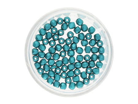Firepolish™ / 3mm / Alabaster / Pastel Emerald / 40szt