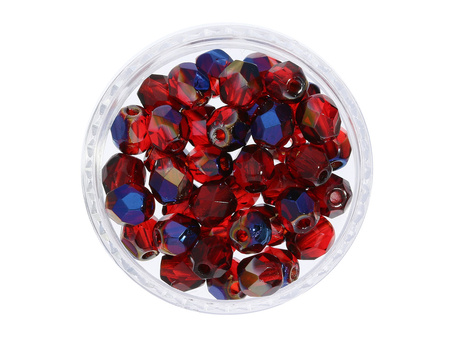 Firepolish™ / 3mm / Blue Iris / Siam Ruby / 40szt