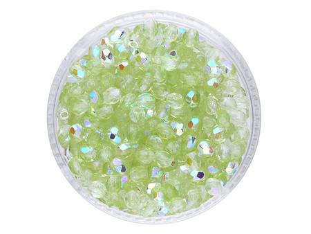 Firepolish™ / 3mm / Crystal / Olivine / 40szt