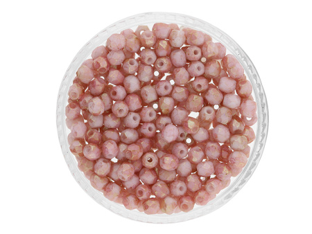 Firepolish™ / 3mm / Opaque Luster / White Pink topaz / 40szt