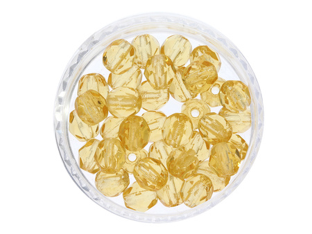 Firepolish™ / 3mm / Transparent / Gold Topaz / 40szt