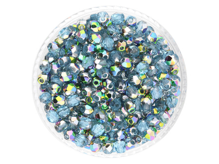 Firepolish™ / 3mm / Vitral / Aquamarine / 40szt