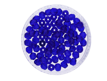 Firepolish™ / 4mm / Transparent / Cobalt / 40szt