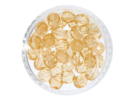 Firepolish™ / 4mm / Transparent / Lt. Gold Topaz / 40szt