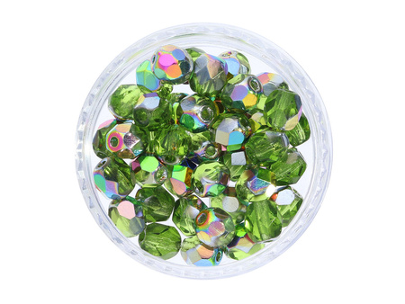 Firepolish™ / 4mm / Vitral / Olivine / 40szt