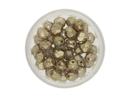Firepolish™ / 6mm / Crystal / Gold / 40szt