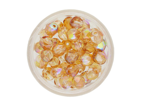 Firepolish™ / 6mm / Crystal / Orange Rainbow / 40szt
