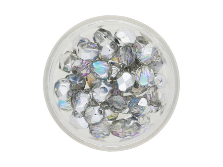 Firepolish™ / 6mm / Crystal / Silver Rainbow / 40szt
