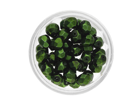 Firepolish™ / 6mm / Jet Heavy Metal / Hunter Green / 40szt
