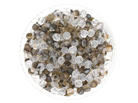 Firepolish™ / koraliki szklane / 3mm / Dual Coat / Crystal - Brown - White / 40szt