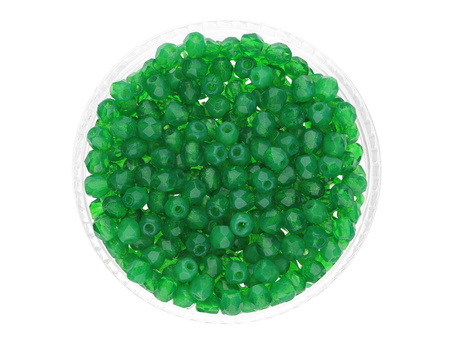 Firepolish™ / koraliki szklane / 3mm / Milky / Apple Green / 40szt