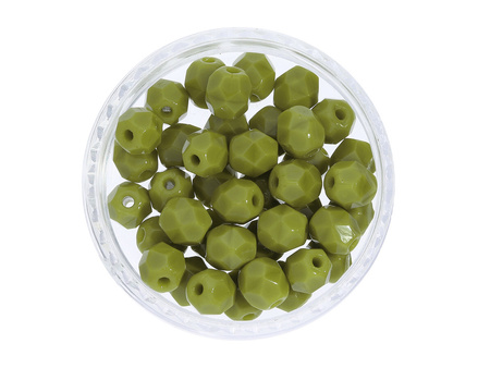 Firepolish™ / koraliki szklane / 4mm / Opaque / Olive / 40szt